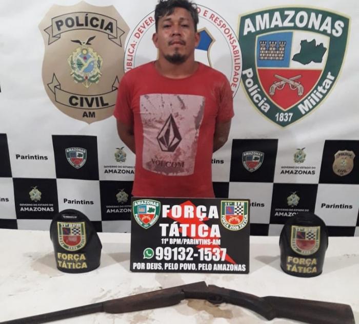 Polícia Militar de Parintins prende homem com arma de fogo no Bairro da União