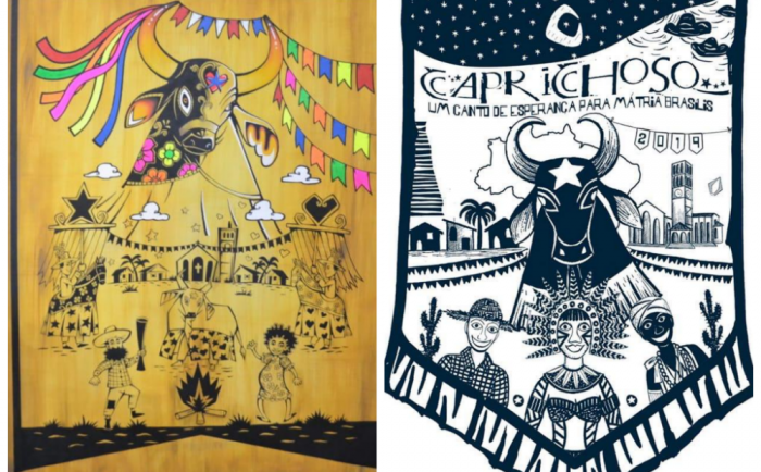 Semelhança da Tela do Festival com identidade visual do Caprichoso chama atenção de internautas