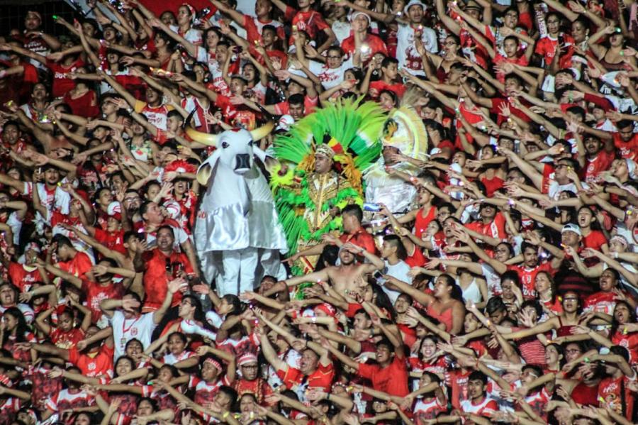 Confira fotos da linda apresentação do Garantido abrindo o Festival de Parintins