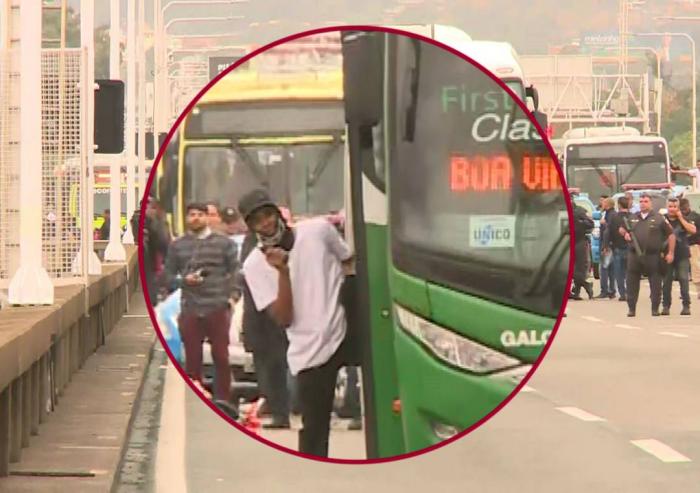 Homem armado ameaça passageiros em ônibus na ponte Rio-Niterói