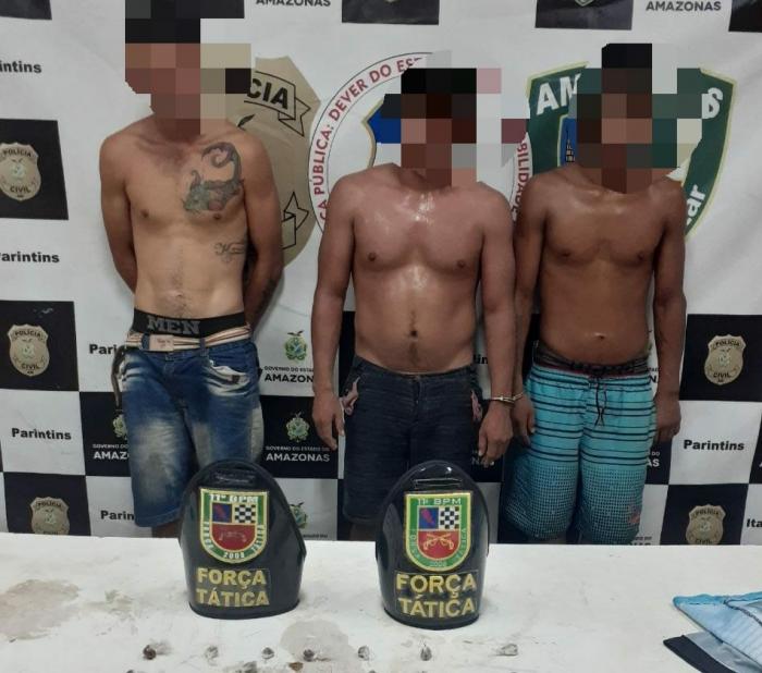 PM prende trio por tráfico de droga em Parintins PM prende trio por tráfico de droga em Parintins
