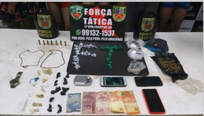 PM prende trio e apreende dois menores por tráfico de drogas em Parintins