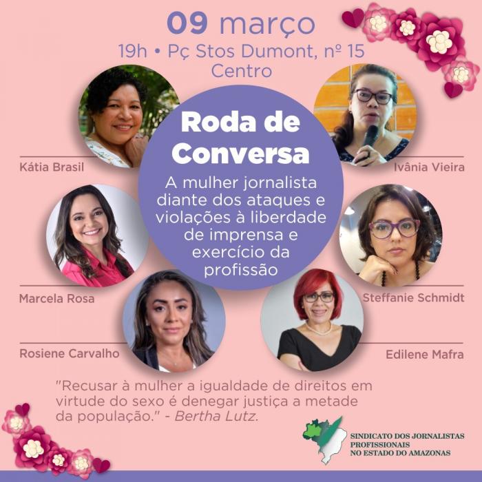  Mulher jornalista diante dos ataques à liberdade de imprensa é tema de Roda de Conversa promovida pelo SJPAM