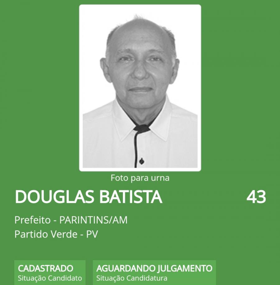 Douglas Batista (PV) é o primeiro candidato a prefeito de Parintins oficialmente registrado no TSE