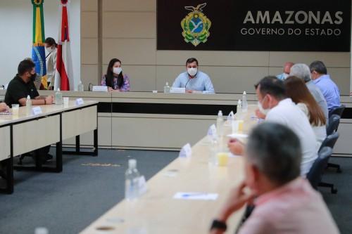 Em reunião com prefeitos, Wilson Lima discute ações nas áreas da saúde, infraestrutura, segurança pública e educação