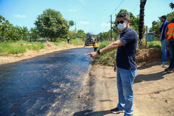 David Almeida vistoria obra que garante melhoria no escoamento de produtos em ramal na AM-010