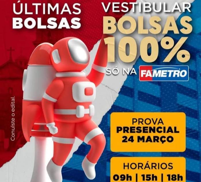 Fametro abre inscrições para vestibular de Bolsas 100% Presenciais