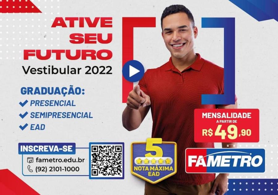 Vestibular Fametro para o segundo semestre será nesta quinta-feira