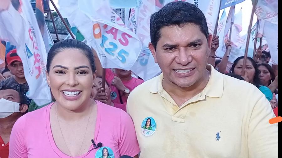 'Agora sou só cabo Eleitoral', diz Bi Garcia em primeira caminhada de Mayra Dias em Parintins