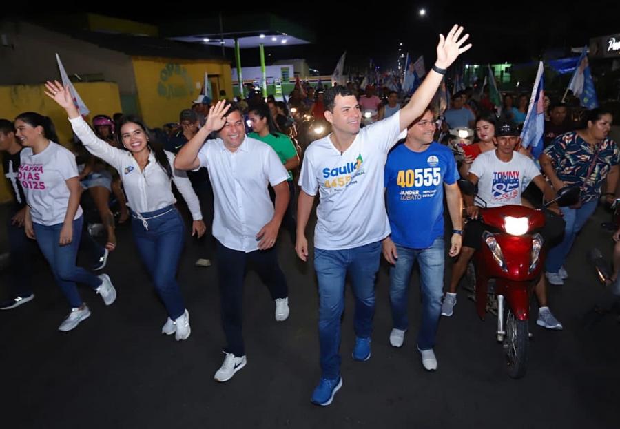 Saullo Vianna e Wilson Lima são recebidos com grande festa em Parintins neste sábado