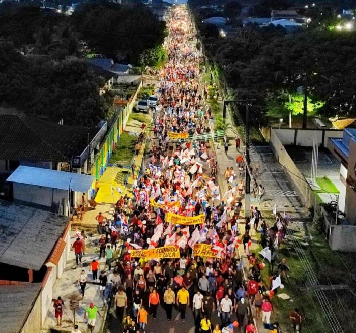 Em grande comício, Bi Garcia reafirma apoio a Eduardo Braga para governador do Amazonas