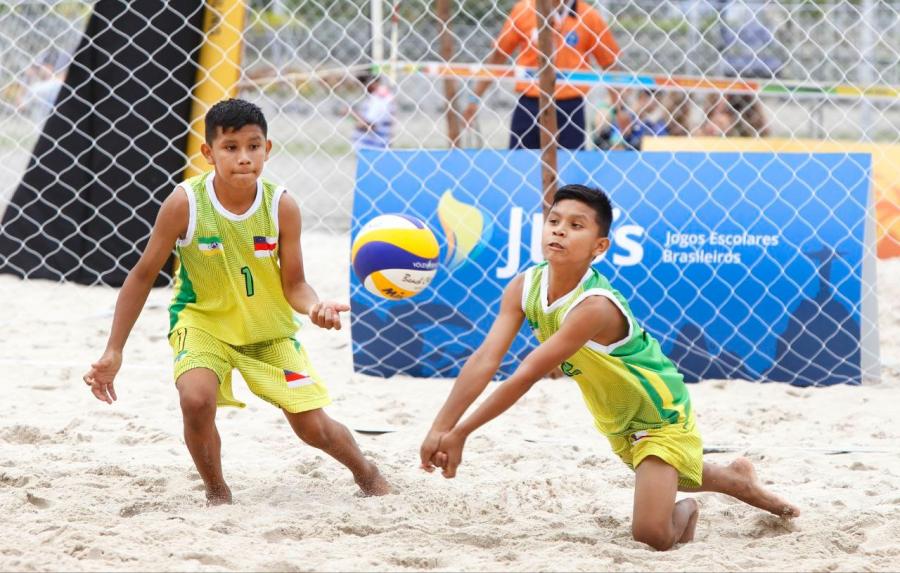 Estudantes de BVR vencem primeira partida do vôlei de praia no Jogos Brasileiros 