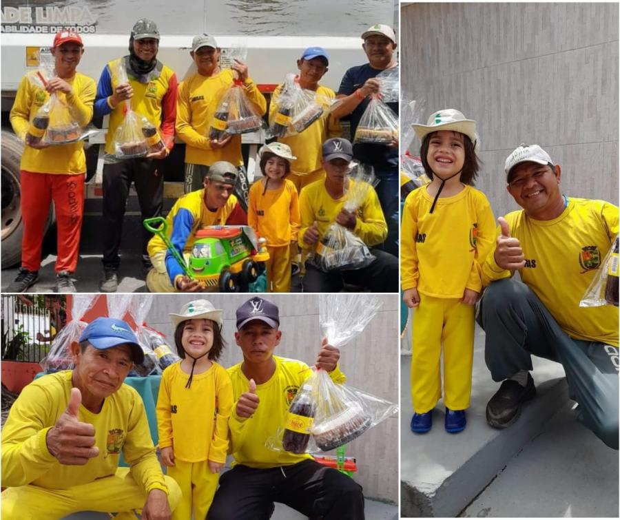 Pelo segundo ano, Benjamin faz homenagem a seus amigos garis 