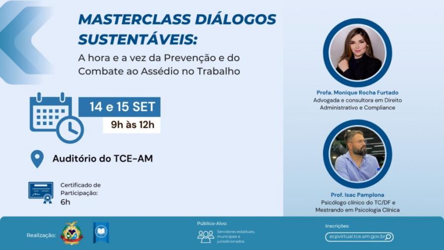TCE-AM realiza masterclass sobre prevenção e combate ao assédio no ambiente de trabalho