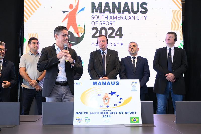 David Almeida ressalta investimento de mais de R$ 67 mi em esporte durante defesa do dossiê da candidatura de Manaus à ‘Cidade Sul-Americana do Desporto’