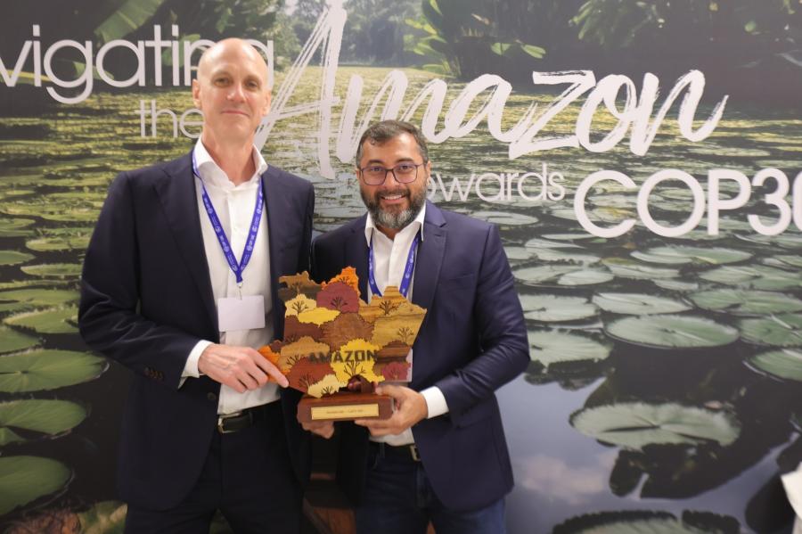 Na COP 28, Wilson Lima se reúne com representantes de Jef Bezos da Amazon sobre parcerias 