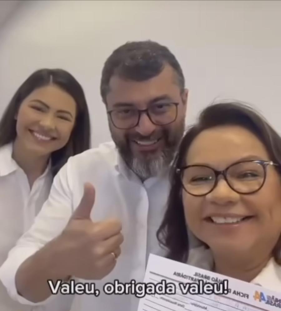 Com Wilson Lima, Márcia Baranda confirma filiação ao União Brasil e chama Brena de 'futura'