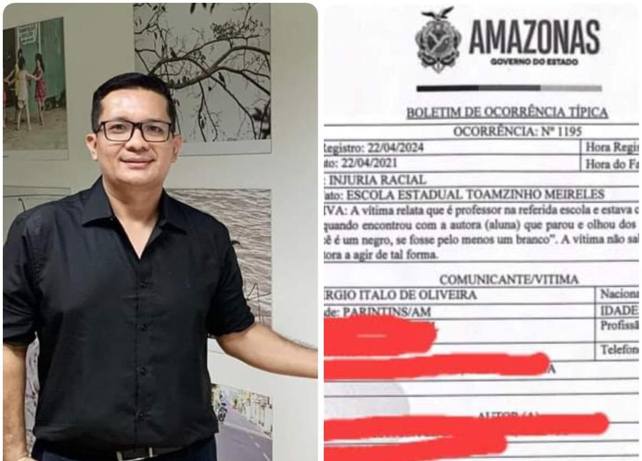 Professor denuncia injúria racial praticada por aluna de escola de Parintins-AM