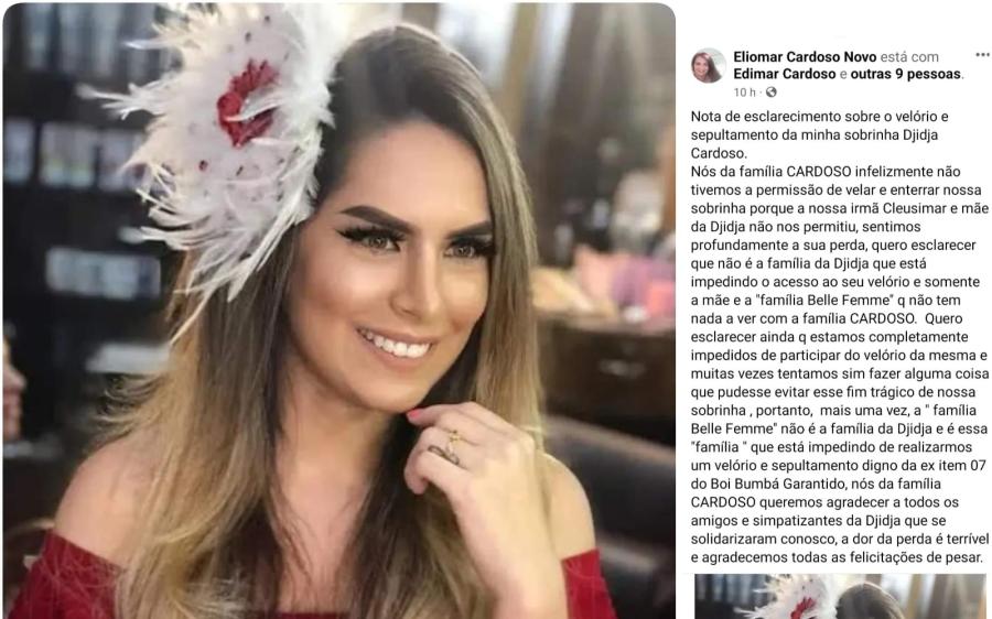 Tia de Djidja disse que família Cardoso tentou evitar fim trágico da ex-sinhazinha