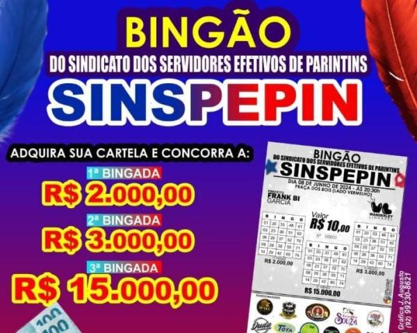 Sindicato dos servidores municipais promove bingão com prêmios de R$ 20 mil, em Parintins