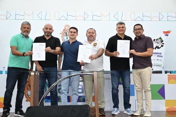 MANAUS: Prefeitura assina contrato de patrocínio para os clubes de futebol que disputam o Campeonato Brasileiro