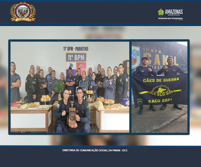 Policiais militares de Parintins concluem estágio de adestrador de cães de guerra, em Manaus
