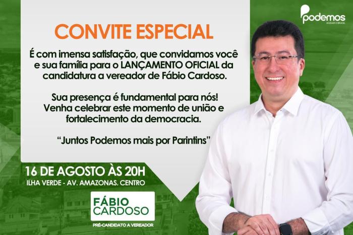 Último presidente campeão do Garantido, Fábio Cardoso lança candidatura em Parintins