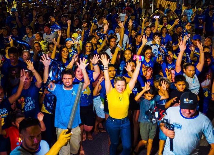 Marina Pandolfo mobiliza multidão em caminhada triunfal pelas ruas de Nhamundá