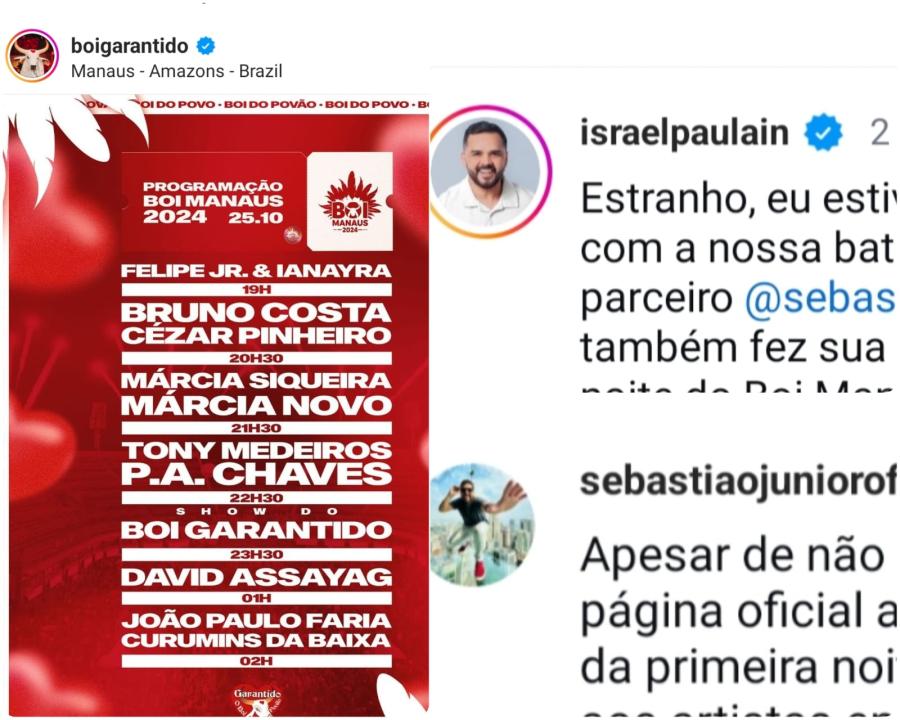 Garantido em pé de guerra no Boi Manaus com itens reclamando nas redes sociais Garantido em pé de guerra no Boi Manaus com itens reclamando nas redes sociais