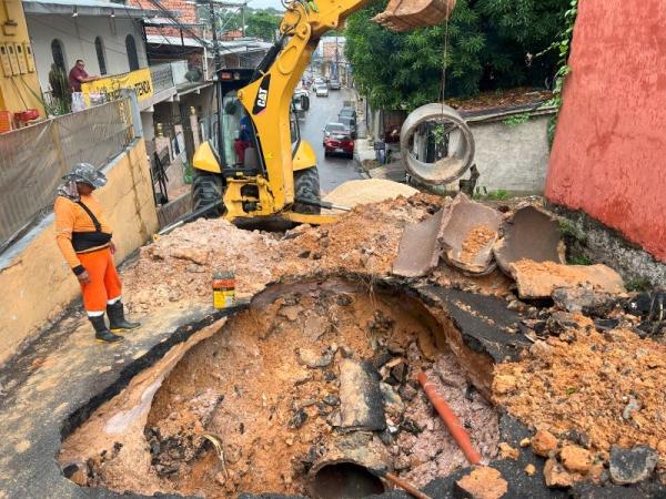 Manaus intensifica recuperação da rede de drenagem no bairro São Francisco