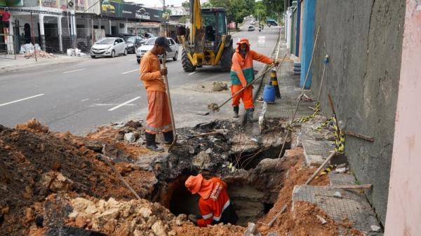 Prefeitura de Manaus revitaliza drenagem e calçadão no Japiim