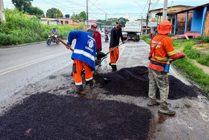 Prefeitura de Manaus realiza recuperação asfáltica em via da Zona Norte Prefeitura de Manaus realiza recuperação asfáltica em via da Zona Norte