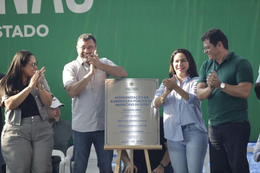 Wilson Lima inaugura iluminação pública de LED em Jutaí e Fonte Boa