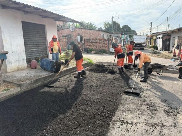 Prefeitura de Manaus intensifica recuperação asfáltica na zona Oeste dentro do ‘Plano de Verão’
