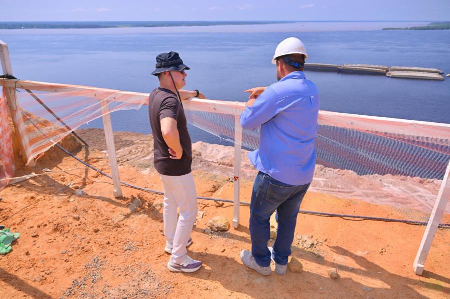 David Almeida acompanha andamento das obras do Parque Encontro das Águas Rosa Almeida