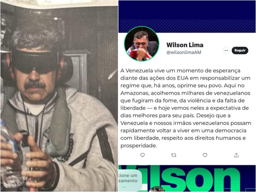 Wilson Lima afirma que ações dos EUA trazem esperança por democracia e liberdade na Venezuela