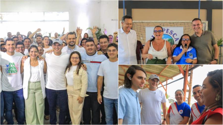 VÍDEO: Em alta, Mateus Assayag recebe três deputados federais em Parintins