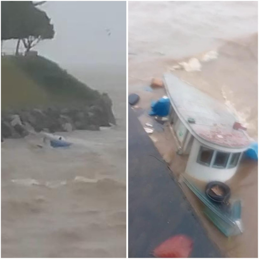 VÍDEO: Temporal provoca naufrágio de embarcação em Parintins