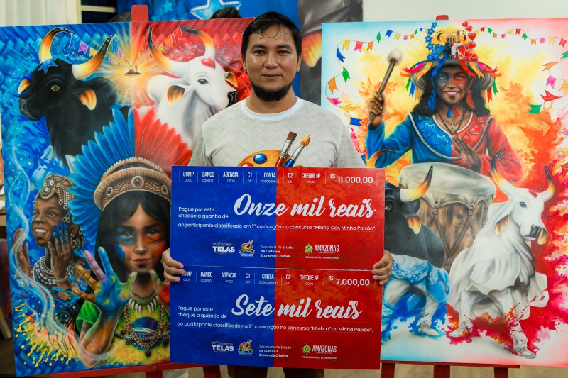 Arte que representa o povo: tela oficial do Festival de Parintins 2026 é escolhida no Bumbódromo