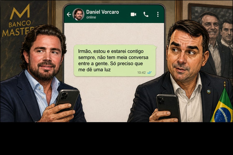 Flávio Bolsonaro é pego pedindo dinheiro a Daniel Vorcaro, do Banco Master