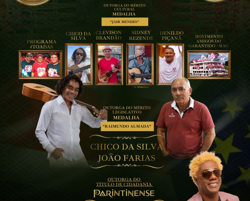 Câmara homenageia #Toadas, Chico da Silva e outras personalidades da cultura de Parintins