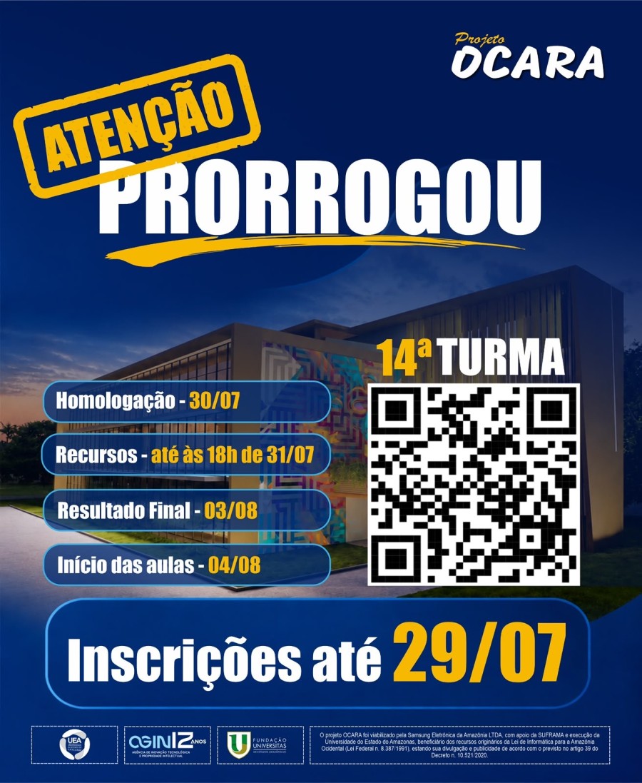 Projeto Ocara prorroga inscrições para cursos gratuitos da UEA em Parintins