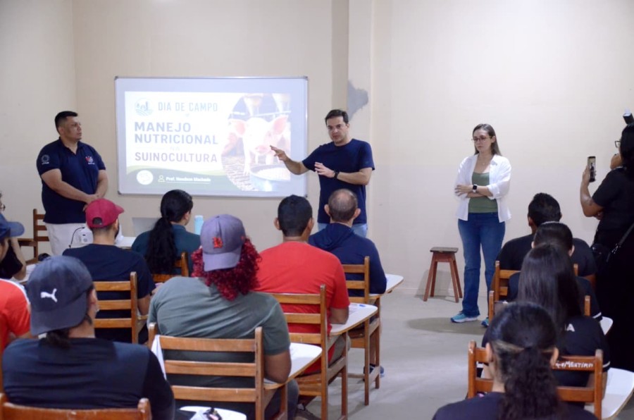 Mateus Assayag leva capacitação em suinocultura para produtores do Mocambo e comunidades da região