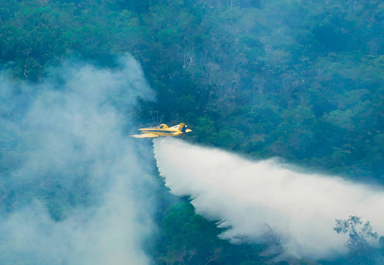 Aeronaves federais lançam mais de 1 milhão de litros de água contra incêndios no Amazonas