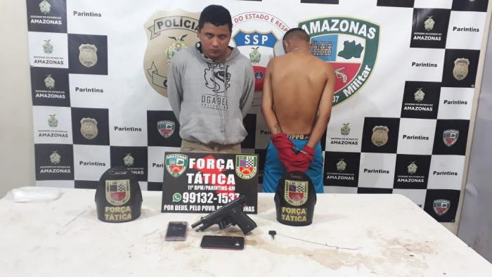 Força Tática da PM Parintins detêm dupla com simulacro de arma de fogo na área da 